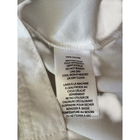Beach Lunch Lounge Button Down Shirt Women's Size Med White Soft 100% Viscose - Picture 7 of 14